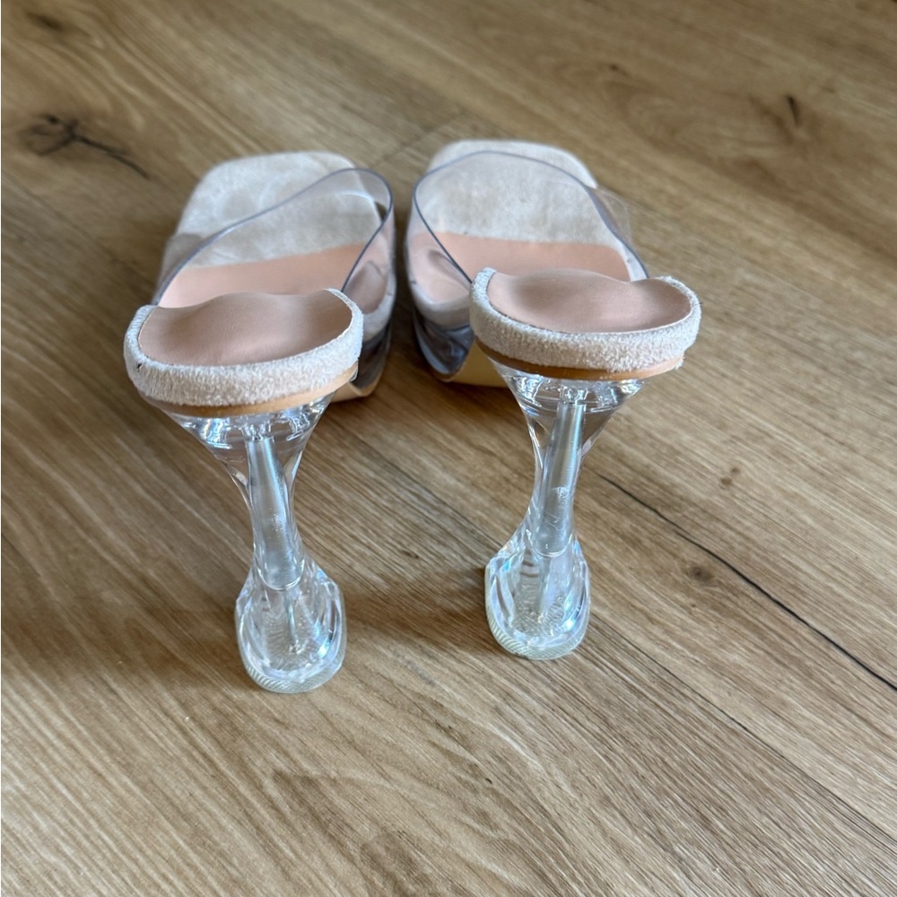SHEIN Nude and Clear Heeled Mules - Picture 4 of 5